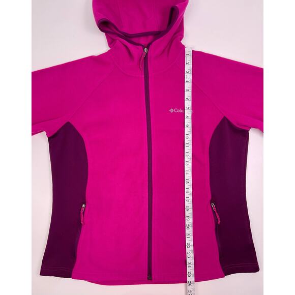 Columbia Fuchsia Pink Full Zip Fleece Hoodie Women’s Size XL - Picture 12 of 12